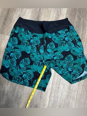 Women’s Teal Tropical Leaf Swim Coverup Shorts